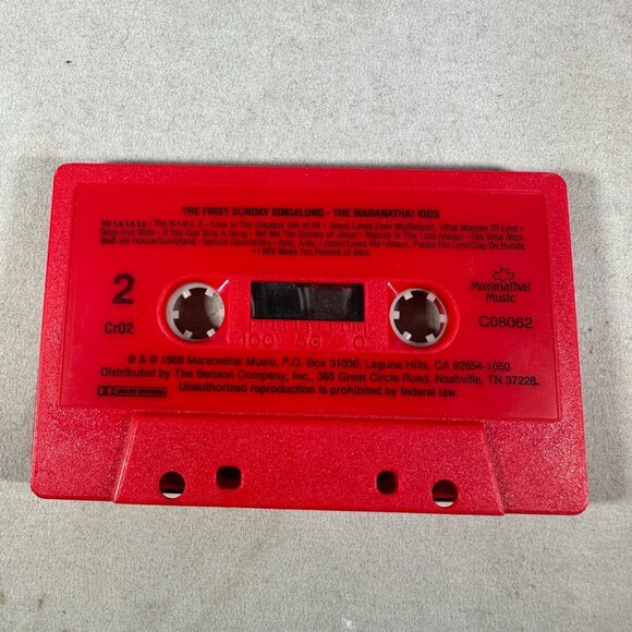 The First Sunday Singalong Maranatha Kids Red Cassette Tape 1986 Christian Songs - Picture 4 of 4